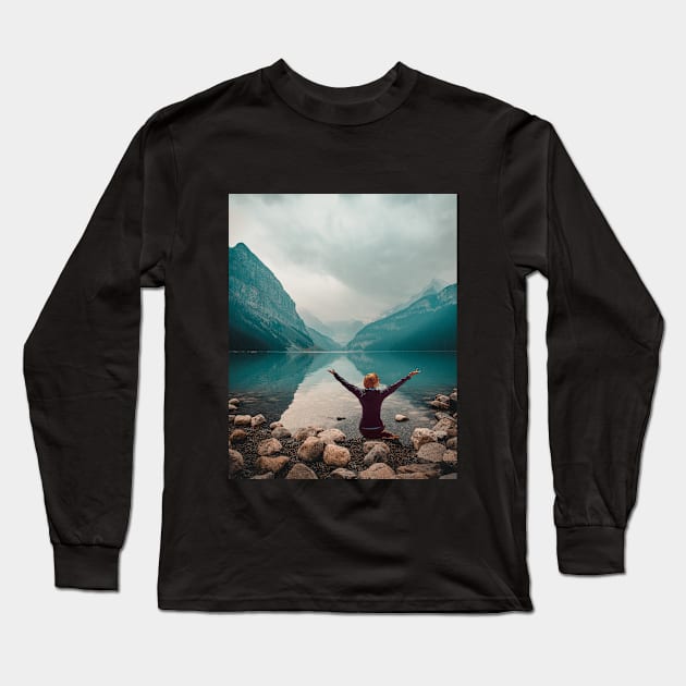 Lovely Mountain Water Reflection Long Sleeve T-Shirt by GoodyL